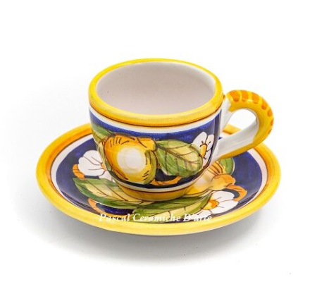 Handmade Floral Espresso Cup & Saucer Set - Ceramic Flower Coffee