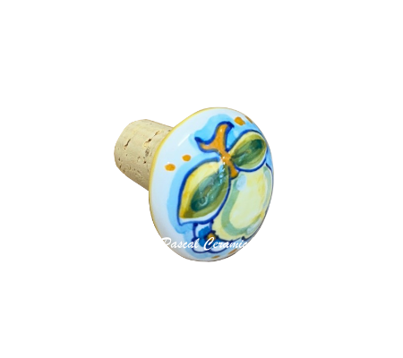 Wine stopper dec. Lemons & leaves VS