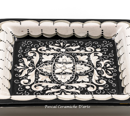 Appetizer set 4 pieces & square dish dec. C2 Black - Image 4