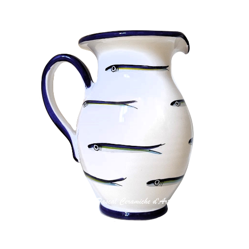 1.5 Liter Anchovy ceramic pitcher inspired by the Amalfi Coast