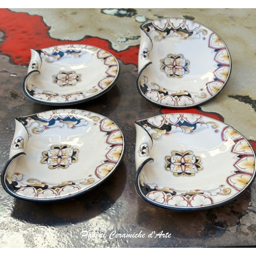 Appetizer plates set x 4 dec. B+C Black - Image 2