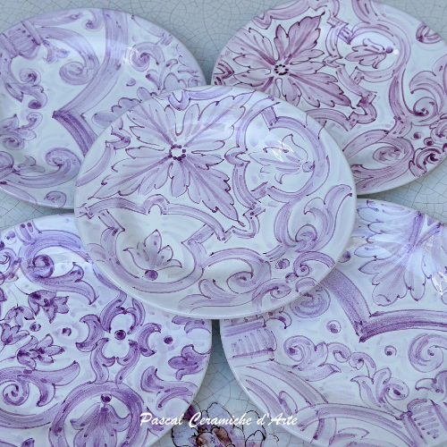 Appetizer plates set x 8 dec. Lilac Fantasy - immagine 2