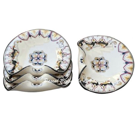 Appetizer plates set x 4 dec. B+C Black