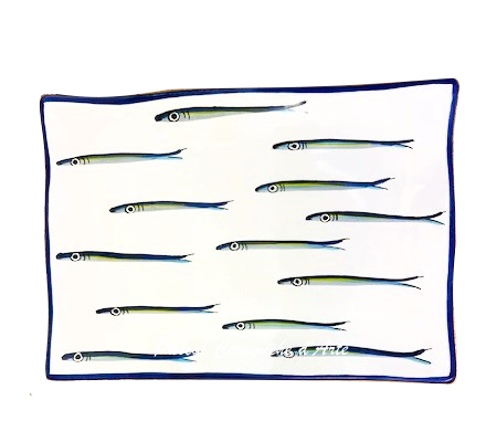 Wavy Sushi tray dec. Anchovies
