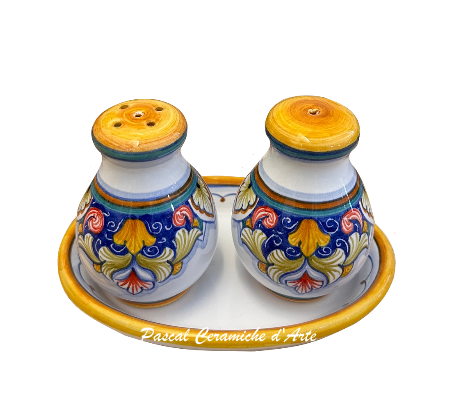 Salt & Pepper shakers with tray dec. Vario Antico TAV B+C
