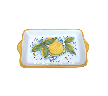 Small tray dec. Lemons & leaves