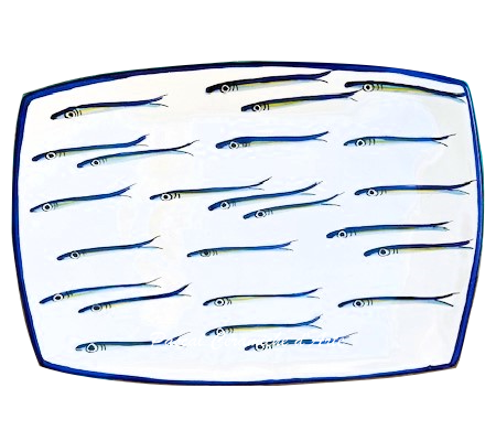 Wide Sushi tray dec. Anchovies