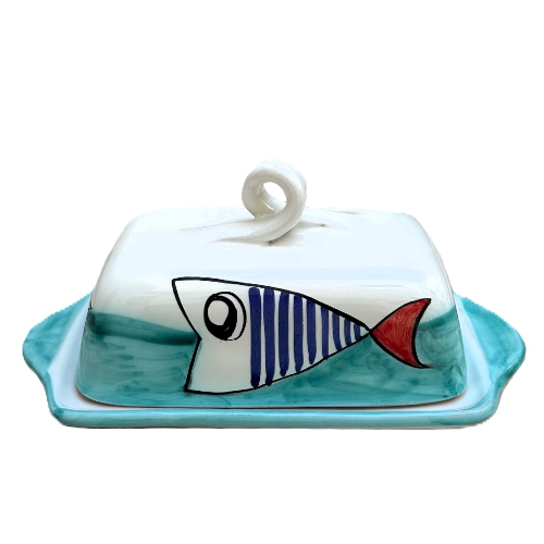 Big butter dish dec. Funny Fish - Image 5