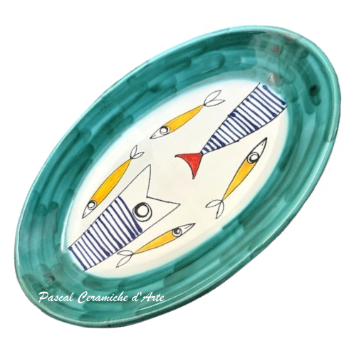 Deep oval platter dec. Funny Fish - Image 5