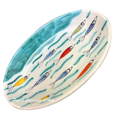 Deep oval platter dec. Funny Fish - Image 8