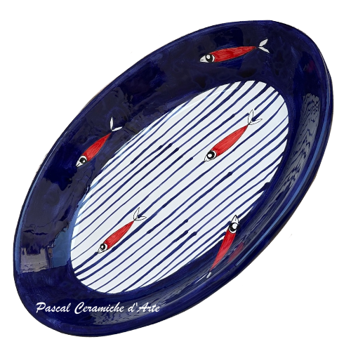 Deep oval platter dec. Funny Fish - Image 6