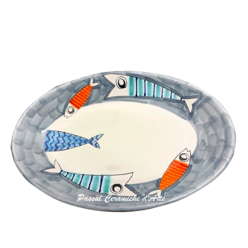 Deep oval platter dec. Funny Fish - Image 4