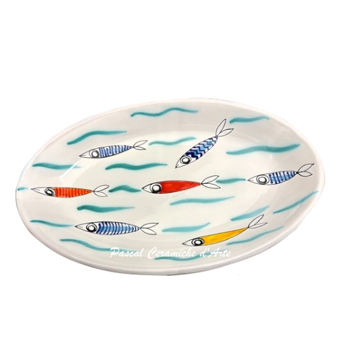 Deep oval platter dec. Funny Fish - Image 9