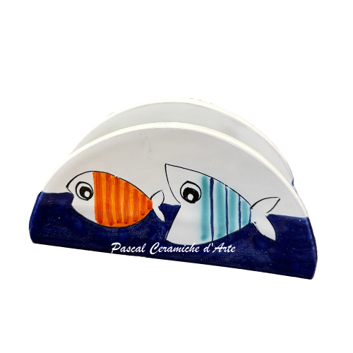 Napkin holder "half moon" dec. Funny Fish - immagine 2