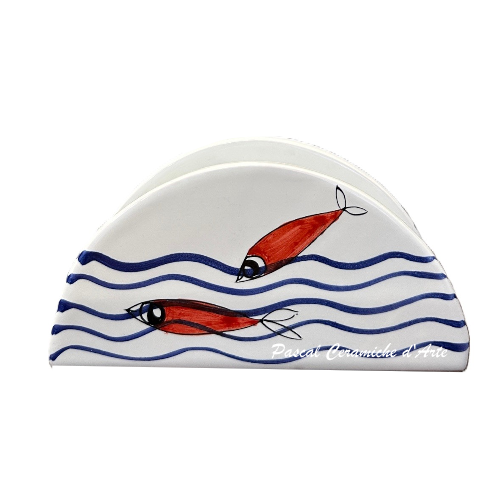 Napkin holder "half moon" dec. Funny Fish - immagine 6