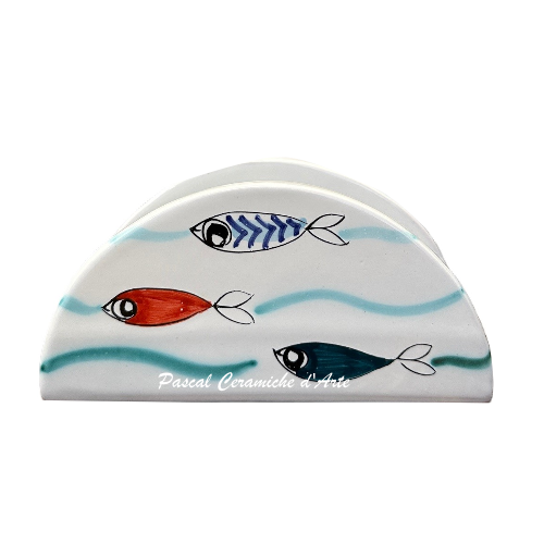 Napkin holder "half moon" dec. Funny Fish - immagine 7