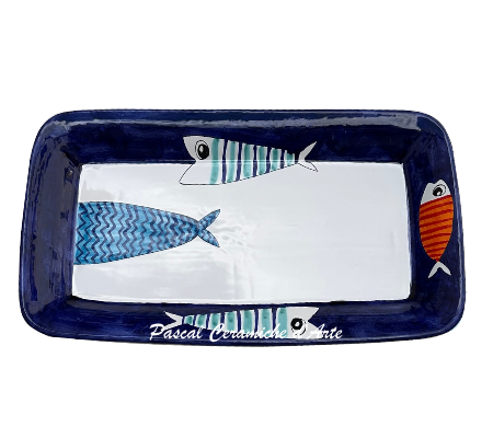 Rectangular platter dec. Funny Fish