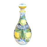 Limoncello bottle with stopper dec. Lemon & leaves VS