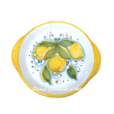 Round tray dec. Lemons & leaves