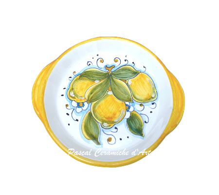 Round tray dec. Lemons & leaves