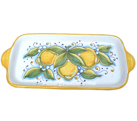 Big tray dec. Lemons & leaves