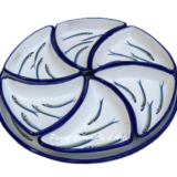 Appetizer set 6 pieces & round dish dec. Anchovies