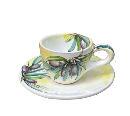 Espresso cup & saucer dec. Olives