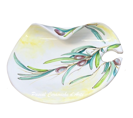 Appetizer plate with wine glass holder dec. Olives