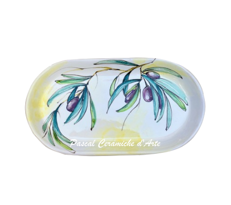 Small oval tray dec. Olives