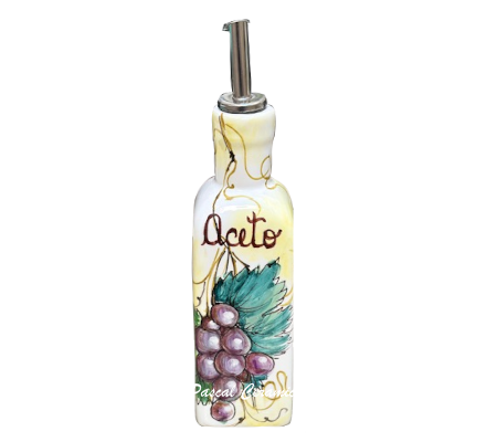 Square VINEGAR bottle dec. Grapes