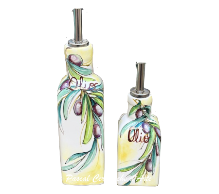 Square OIL bottle dec. Olives
