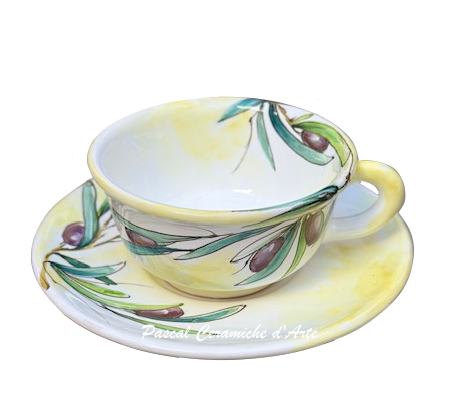 Tea cup & saucer dec. Olives