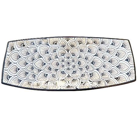 Large Sushi tray dec. Peacock