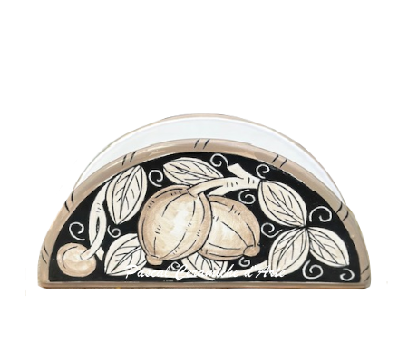 Napkin holder "half moon" dec. Black lemons