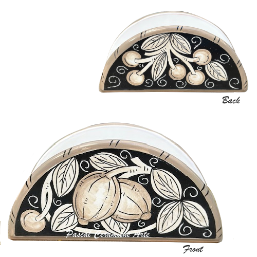 Napkin holder "half moon" dec. Black lemons - Image 2