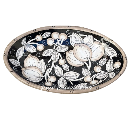 Deep oval platter dec. Black lemons