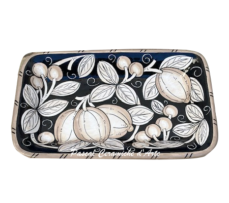 Rectangular platter dec. Black lemons