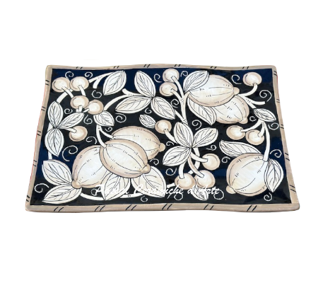 Wavy Sushi tray dec. Black lemons