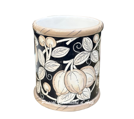 Utensil holder dec. Black lemons