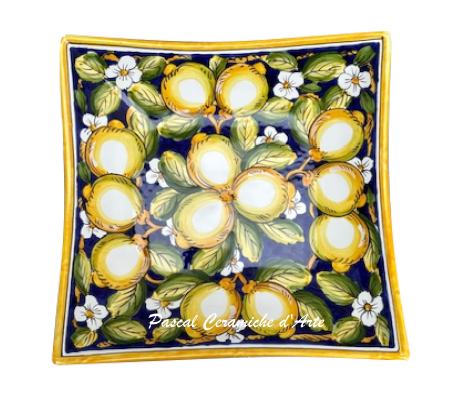 Square centrepiece dec. Blue Lemons