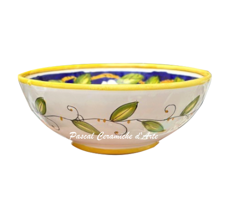 Blue Lemon pasta bowl hand-painted Italian ceramic