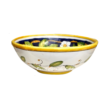 blue lemon cereal bowl ceramic