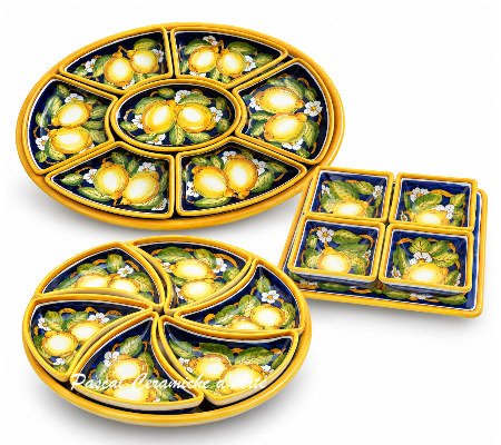 Blue Lemon appetizer serving sets in three styles