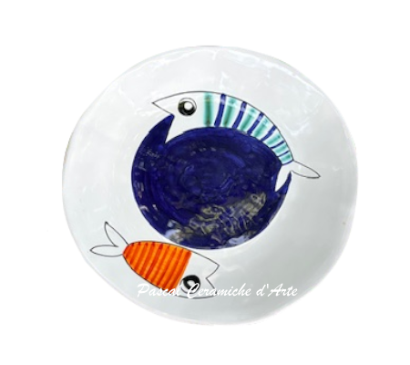 Pesce Allegro salad plate Blue Fish 1 hand-painted in Italy